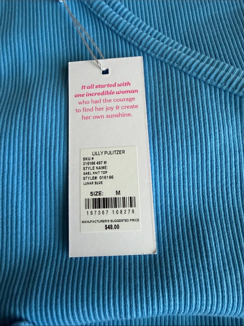Lilly Pulitzer Gail Knit Top in Lunar Blue NWT - Picture 4 of 4